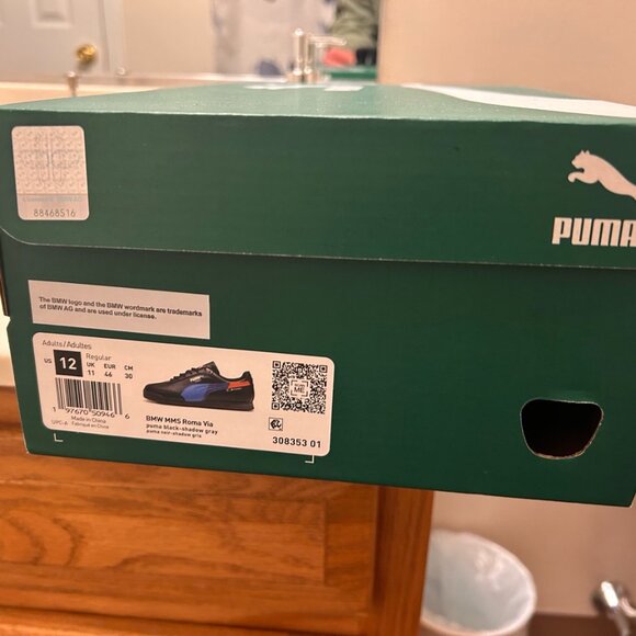 Puma BMW MMS Roma Via Sneakers – Black/Blue/Red – Men’s 12 – New in Box - Picture 2 of 6